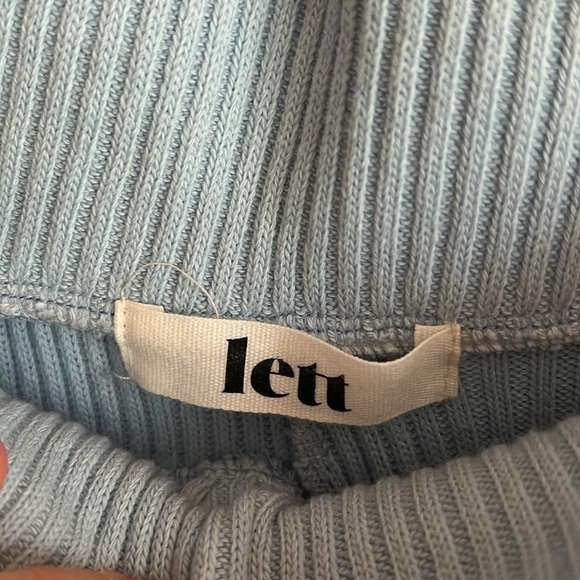 ✨ LETT Blue Ribbed Cotton Lounge Set — Sweatshirt & Joggers — Size Small ✨ - Picture 2 of 7